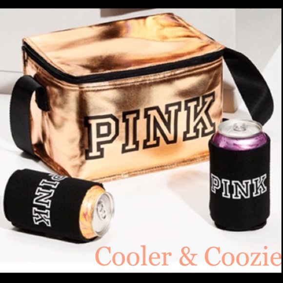 black and rose gold lunch bag